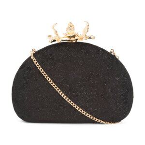 ALESSIA BIANCHI Velvet Minaudiere With Chain Strap